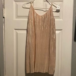 Metallic Pink Shift Dress